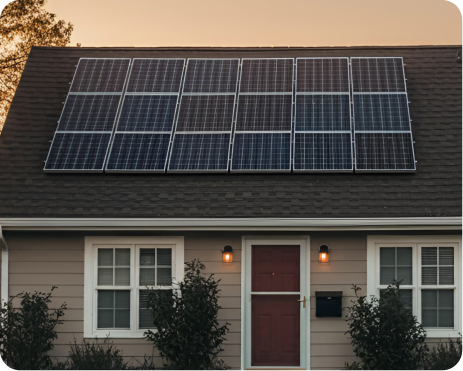 6.6kW solar panel system installed on a residential roof for clean renewable energy